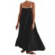 thumbnail image 1 of Vestido largo para mujer: tirantes finos con ribete en contraste, prenda de verano para la playa, vestido largo sin mangas para vacaciones., 1 of 7