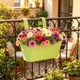 thumbnail image 4 of Rail Planter,Large Colorful Hanging Flower Pots Fence Railing Balcony Gardening for Apartment Patio Planters Porch Decor Garden Metal Iron Outdoor Deck Modern Decorations, 4 of 6