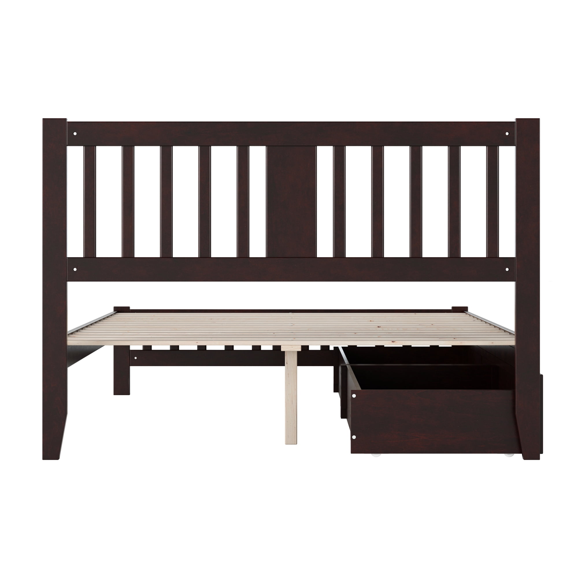 AFI Tahoe Queen Wood Platform Bed with Headboard Footboard & 2 Storage Drawers, Espresso