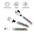 thumbnail image 3 of Gaeub Cartoon Dragonfly Art Print 3-Piece Children Knife Spoon Fork Set,Stainless Steel Child Flatware Set,Kids Utensils Set with Case for Lunch Box (Fork Spoon Knife Combo), 3 of 8