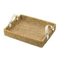 thumbnail image 2 of A&B Home Woven Decorative Tray with Cotton Handles - Natural, White Finish, 2 of 5
