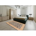 thumbnail image 4 of Ahgly Company Indoor Round Abstract Dark Almond Brown Oriental Area Rugs, 6' Round, 4 of 6