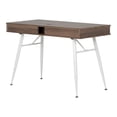 thumbnail image 4 of Calico Designs Alcove Modern Desk with Large Split Drawer Storage, White/Chestnut, 4 of 7