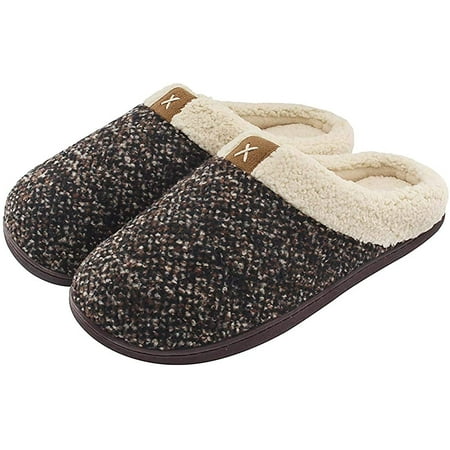 

Womens Mens Slippers Memory Foam Comfort Fuzzy Plush Lining Slip On House Shoes Indoor Outdoor