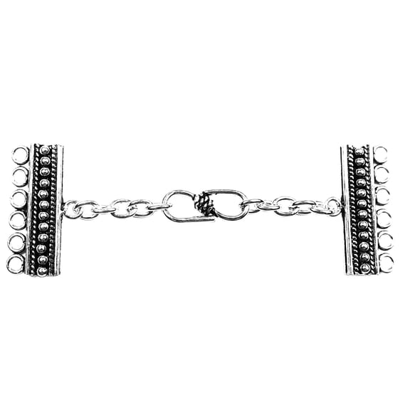 CSF-329 Silver Overlay Multi Strand Clasp With 6 Holes