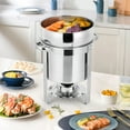 thumbnail image 6 of 11QT Soup Chafer set of 2, Stainless Steel Round Soup Warmer with Pot Lid & Fuel Holder, Commercial Soup Pot Chafing Dish for Catering, Parties, Banquets, Events, 6 of 8