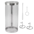 thumbnail image 2 of Stainless Steel BBQ Net Tube Rolling Grilling Basket for Outdoor Barbecue Camping, Quick Rotation, Enhanced Flavor, Easy to Clean, Convenient to Use with Fork Hook, 2 of 8