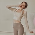 thumbnail image 3 of Blusas deportivas de Yoga para mujer, camisas de manga larga para Fitness, medias ajustadas, camiseta corta para gimnasio, ropa de entrenamiento femenina, 3 of 5