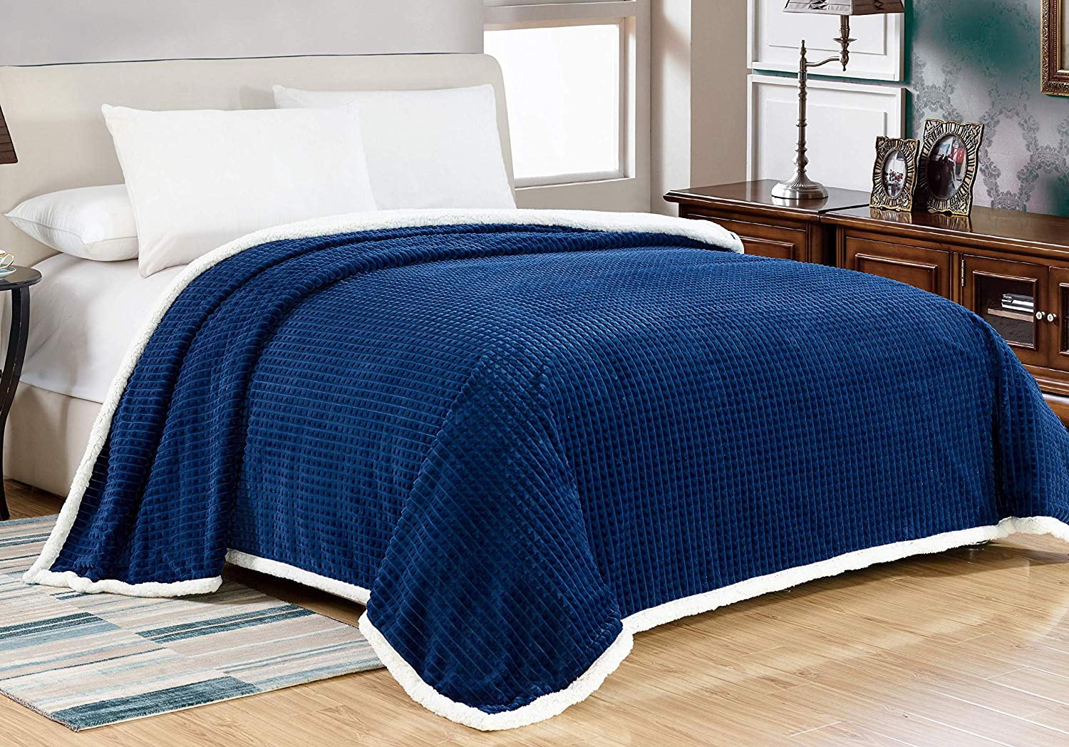 Dcormore Ultra Lush Queen Size Reversible Sherpa Elite Blanket Dcormore Ultra Lush Queen Size Reversible Sherpa Elite Blanket