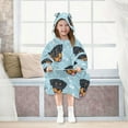 thumbnail image 7 of Wearable Blanket with Sleeves and Pocket Oversized Hooded Sweatshirt 3-14 YR Cartoon Dog Faces and Bones M, 7 of 7