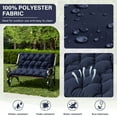 thumbnail image 6 of Snubbull Swing Replacement Cushion, Outside Bench Cushion with Backrest, 1-2 Seater Cushion with 6 Ties for Outdoor Furniture, 47 x 40 x 5 inches Porch SwingCushion Garden Bench, Navy Blue, 6 of 7