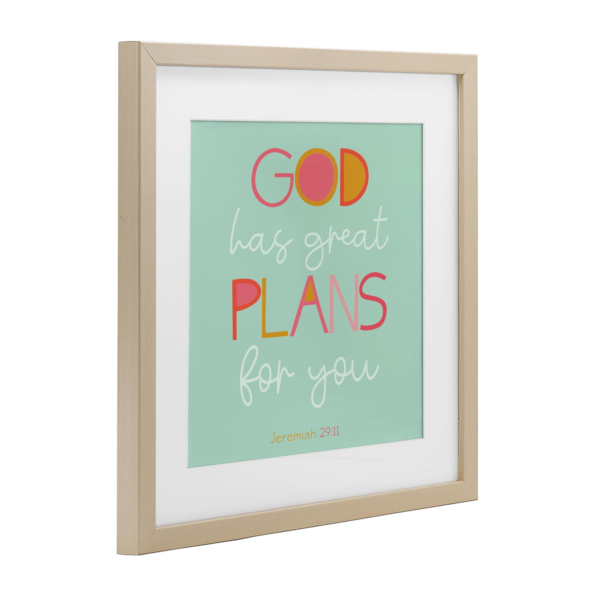 Stupell Industries Green God's Plans For You Birch Framed Print Under Glass, design by SD Graphics Studio