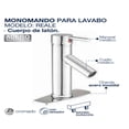 thumbnail image 2 of Monomando Mezclador Baño Lavabo Ovalin Rubinett  Cromado de Acero Inoxidable 22 cm Nariz Baja, 2 of 2