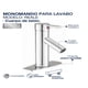 thumbnail image 2 of Monomando Mezclador Baño Lavabo Ovalin Rubinett  Cromado de Acero Inoxidable 22 cm Nariz Baja, 2 of 2