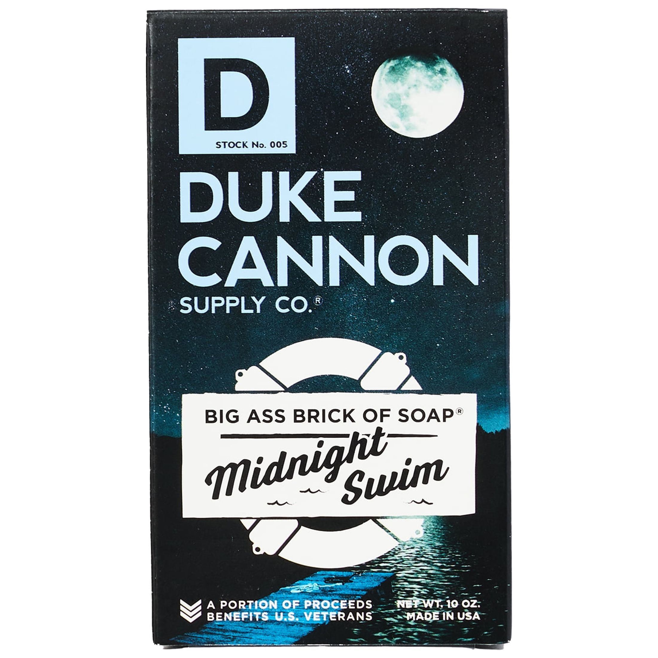 Duke Cannon Big Ass Brick of Soap® for Men, Midnight Swim, 10 oz Bar Soap