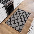 thumbnail image 2 of Ottomanson Trellis Area Rug 3'3" x 5' - Non Slip Low Pile Carpet, Dark Gray, 2 of 11