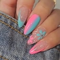 thumbnail image 1 of 24 unidades/juego de uñas postizas con diseño de nube blanca y cielo azul, cubierta completa de estilete francés, pegamento para uñas postizas, herramientas para manicura DIY Tan Jianjun unisex, 1 of 2