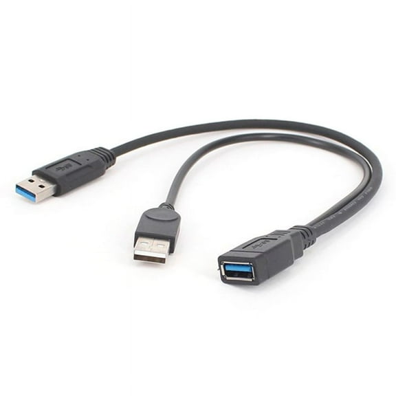 USB 3.0 Cable Dual Power Charge Cables Y Adapter Male to Female Cord