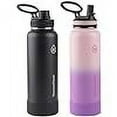 thumbnail image 3 of Thermoflask 40oz Stainless Steel Insulated Water Bottles with Straw and Spout Lids, 2-pack, Black/Rose Purple, 3 of 6