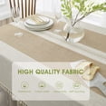 thumbnail image 4 of QIANQUHUI Embroidered Tablecloth for Dining Table,Dust Proof Spillproof Soil Resistant Cotton Linen Rectangle Table Cloths (Coffee, Rectangle/Oblong, 55'x120'', 10-12 Seats), 4 of 5