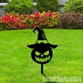 thumbnail image 2 of Craftnamesign Pumpkin Witch Outdoor Metal Sign With Stake, Pumpkin Stake, Outdoor Halloween Pumpkin, 2 of 5