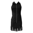 thumbnail image 4 of Western Cowgirl Dress for Women Sleeveless Zip Up Lapel Collar Slim Fit Tassel Hem Midi Dresses Country Concert Dress, 4 of 4