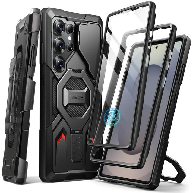 Funda TONGATE con soporte magnético para Samsung Galaxy S25 Ultra, color negro