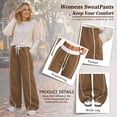 thumbnail image 4 of SWQZVT Womens Track Pants Side Stripe Sweatpants Casual Lounge Workout Drawstring Pants, 4 of 8