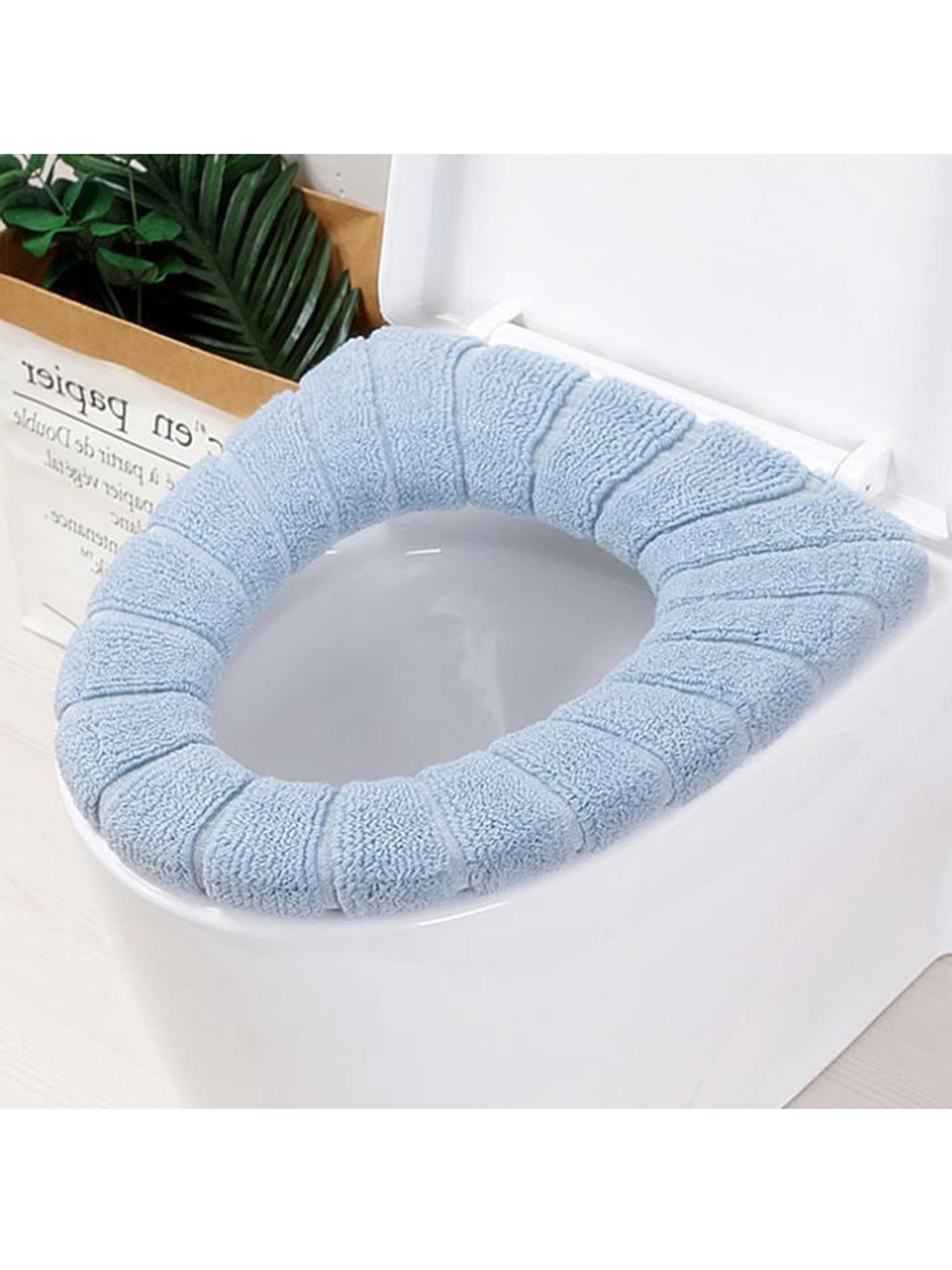 Bathroom Soft Washable Knitted Warmer Mat Pad Cushion Home Toilet Seat