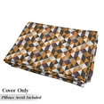 thumbnail image 5 of Geometric Floor Pillow Lounger Cover, Colorful Triangles and Diagonal Squares Forming Abstract Mosaic Art Shapes, Nap Mat Printed Fabric Case for 5 Pillows, 88" x 27", Multicolor, by Ambesonne, 5 of 5