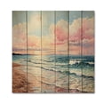 thumbnail image 3 of Designart "Rosy Shoreline Whispers" Nautical & Beach Print on Natural Pine Wood, 3 of 5
