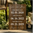 thumbnail image 3 of Personalized Love Story Wedding Sign, First Day Yes Day Best Day Design, Wood Sign with Custom Dates and Names, Wedding Welcome Signs, Anniversary Mothers Day   12"x16", 3 of 4