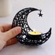 thumbnail image 2 of (Negro) Portavelas de metal con forma de luna y estrella, vela romántica para boda (10,5*9,8 cm), arte del hierro, 2 of 14