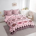 thumbnail image 3 of Homewish Retro Rustic Aztec 7pcs Bedding Comforter Set,Vintage Boho Bohemain Queen Bedding Sets,Pink Brown Queen Sheet Sets For Girls Kids,Super Cozy Room Decor Reversible, 3 of 8