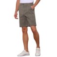 thumbnail image 4 of INSPIRE CHIC Classic Plaid Shorts for Men's Flat Front Business Checked Chino Shorts 32 Light Brown, 4 of 6