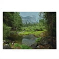 thumbnail image 2 of Yosemite Cutting Board, Small Spring Forest Distant Mountain Picture of Yosemite National Park Landscape Print, Decorative Tempered Glass Cutting and Serving Board, Large Size, Green, by Ambesonne, 2 of 5