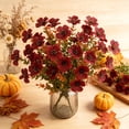 thumbnail image 4 of Dongrere 2 Pcs Fall Artificial Wildflower Bundles, Fake Flower Stems, Autumn Floral Bouquets for Home Porch Thanksgiving Vase Decor, A, 4 of 6