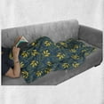 thumbnail image 6 of Yellow and Blue Soft Flannel Fleece Blanket, Autumn Season Foliage with Stars Circles on Blue Shade Background, Cozy Plush for Indoor and Outdoor Use, 70" x 90", Dark Blue and Yellow, by Ambesonne, 6 of 6