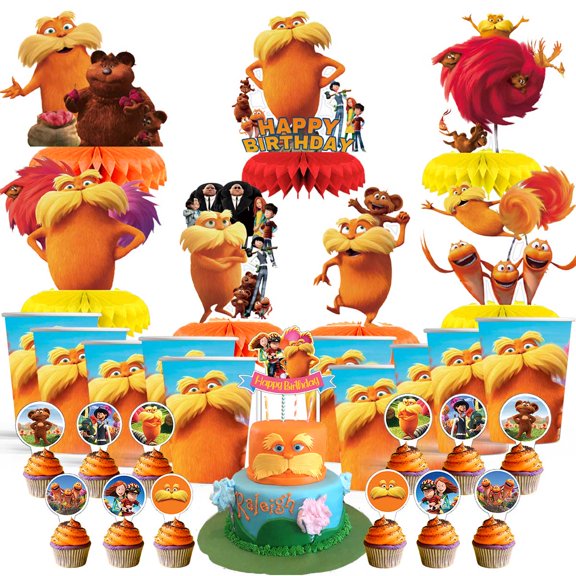 Party Supplies Decor Cups Fans Decorations Honeycomb Centerpieces Cake Toppers