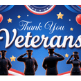 thumbnail image 4 of Patriotic Design Thank You Veterans Event Banner Military Flags Stars for Veterans Day Celebration Ceremony Honor, 4 of 8