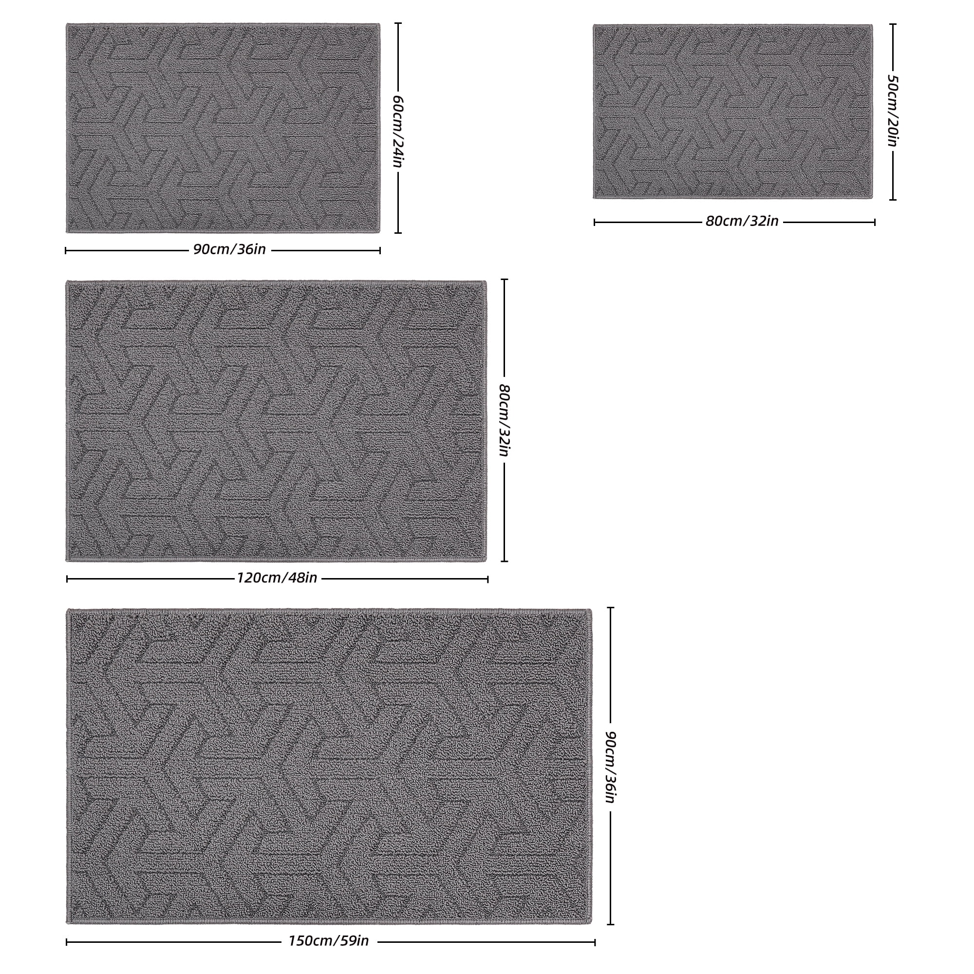 Heeneeso J21 Outdoor Rug Checkered Door Mat, Machine Washable Doormat Indoor Absorbent