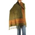 thumbnail image 2 of Falari Women's Pashmina Shawl Wrap Border Pattern Double Layered Scarf Mustard, 2 of 4
