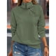 thumbnail image 4 of Sudadera con Cremallera para Mujer, Cuello Alto, Larga, Informal, Holgada, Tops Verde L, 4 of 7