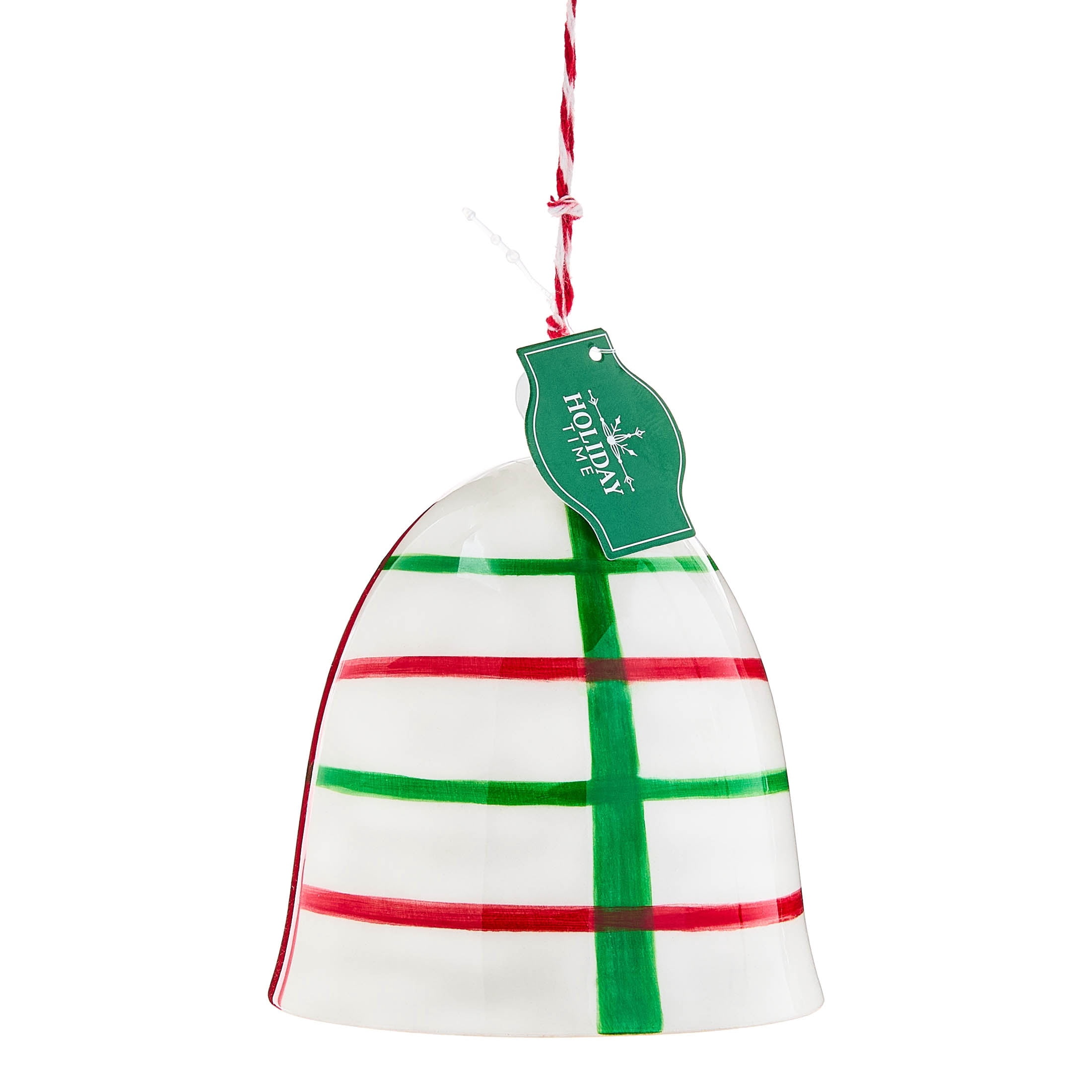 White/Red/Green Bell Christmas Ornament, 6.5", by Holiday Time