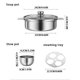 thumbnail image 2 of Billuyoard Olla antiadherente de acero inoxidable para escalfar huevos con asa para cocinar delicias Escalfador de huevos de acero inoxidable Cocina y Comedor, 2 of 5