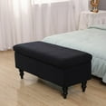 thumbnail image 6 of Ottoman Slipcover High Stretch Furniture Protector Cover storage Ottoman Slipcover Protection Suitable for Hinged Lid Storage Ottoman Black, 6 of 8