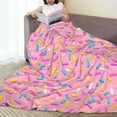 thumbnail image 6 of Pofeuu Pink Donut Print Ultra-Soft Micro Fleece Blanket,for Bed Or Sofa,All Season Throw Blankets Flannel Blanket-50"x40", 6 of 7
