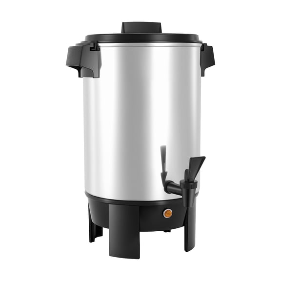 KFFKFF 30-Cup 152oz Commercial Coffee Urn, 1090W Fast Brewing Hot Beverage Dispenser with Drip-Free Spout & Auto Temp Regulation for Catering Gatherings Food Service Use