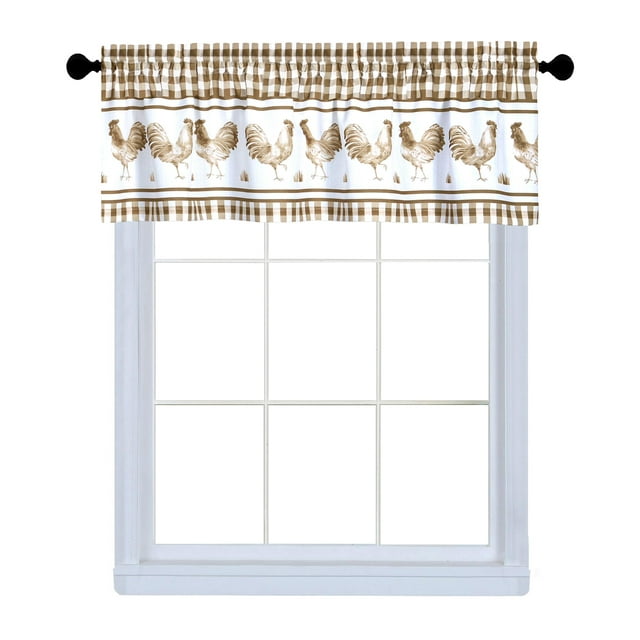 Cortina ACHIM Barnyard Valance Taupe 147x36 cm Poliéster