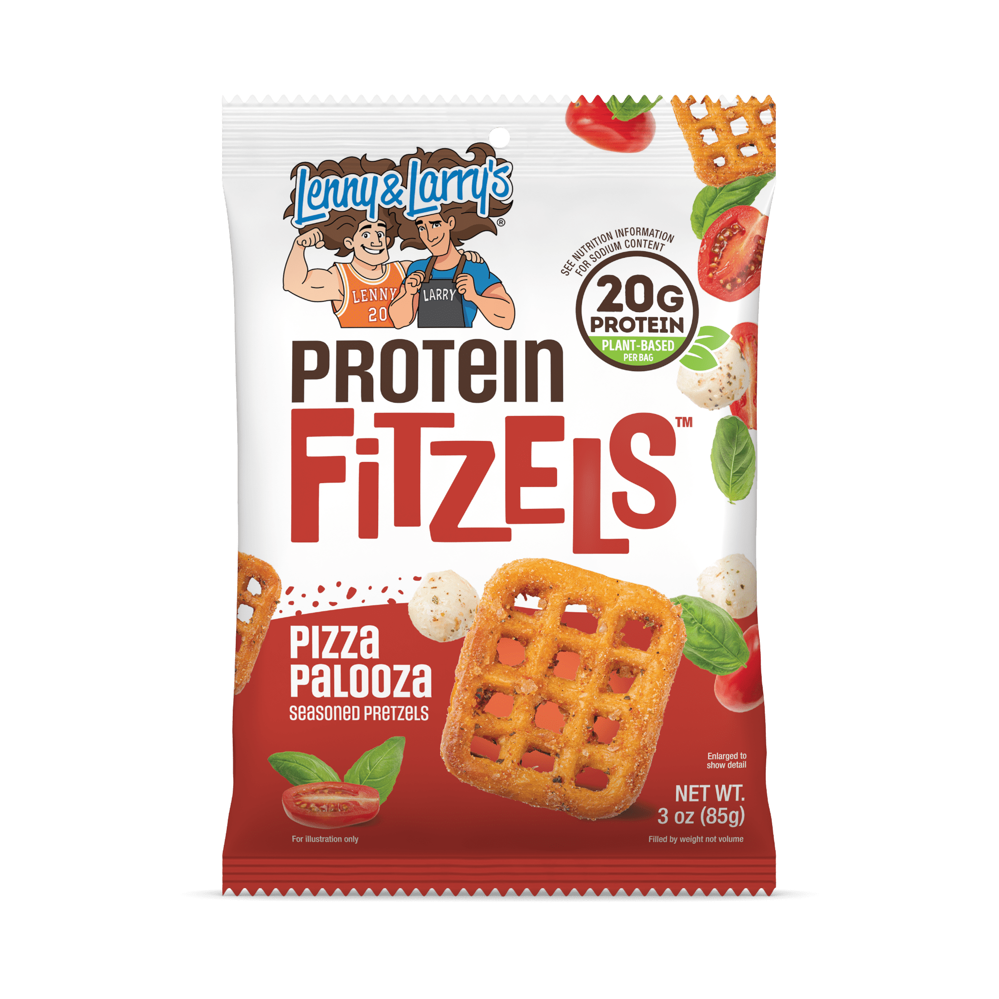 Lenny and Larry's Fitzels Protein Pretzels, Pizza Palooza, 20g Protein, 3oz